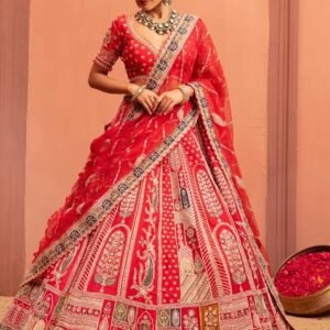 Bridal Red Embroidered Lehenga